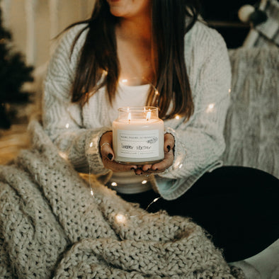 palms, psalms and prosecco sweater weather candle tin