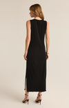 z supply boat neck sleeveless maxi length pleated fabric plisee wide strap black regular fit side slit