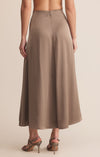 z supply northpointe midi skirt moonlight tan satin a-line skirt