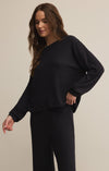 z supply daydream rib long sleeve top black sand