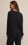 z supply daydream rib long sleeve top black sand