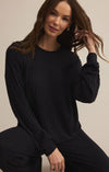 z supply daydream rib long sleeve top black sand