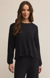 z supply daydream rib long sleeve top black sand