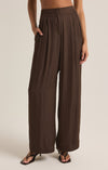 z supply lisse wide leg pant black high rise wide leg sleek dress trouser pant midweight pockets pleated brown