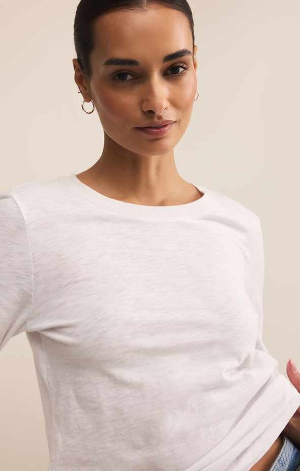 z supply modern slub long sleeve tee crewneck long sleeve slim fit basic layering top