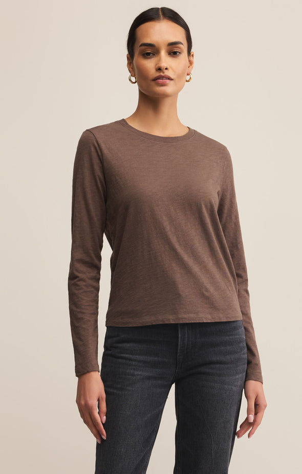 z supply modern slub long sleeve tee crewneck long sleeve slim fit basic layering top