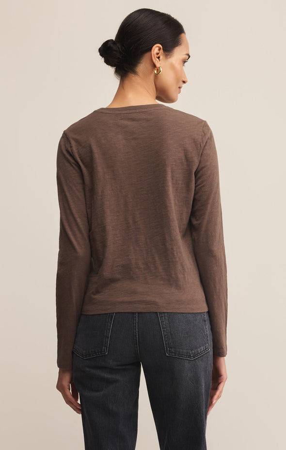 z supply modern slub long sleeve tee crewneck long sleeve slim fit basic layering top