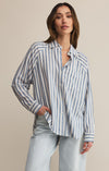 z supply perfect line top button up long sleeve relaxed fit striped collared boathouse