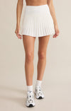 ZVK243421S z supply playing doubles skirt white pleated mini skort tennis skirt built in shorts high rise athleisure