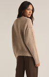 z supply all i want v-neck sweater heather taupe relaxed fit v-neckline mohair soft sweater slouchy basic fall winter sweater