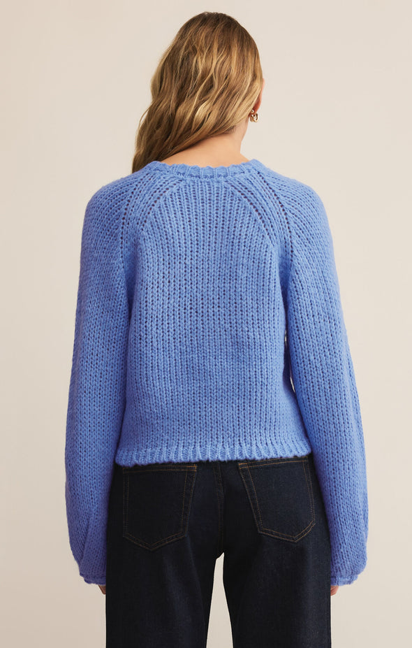 z supply sheena sweater serene blue