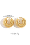 allora textured stripe 18k gold plated stainless steel waterproof tarnish resistant chunky gold hoop earring