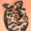 leopard print silky bandana scarf brown black