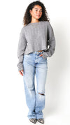 annie cable knit cropped sweater cream ivory