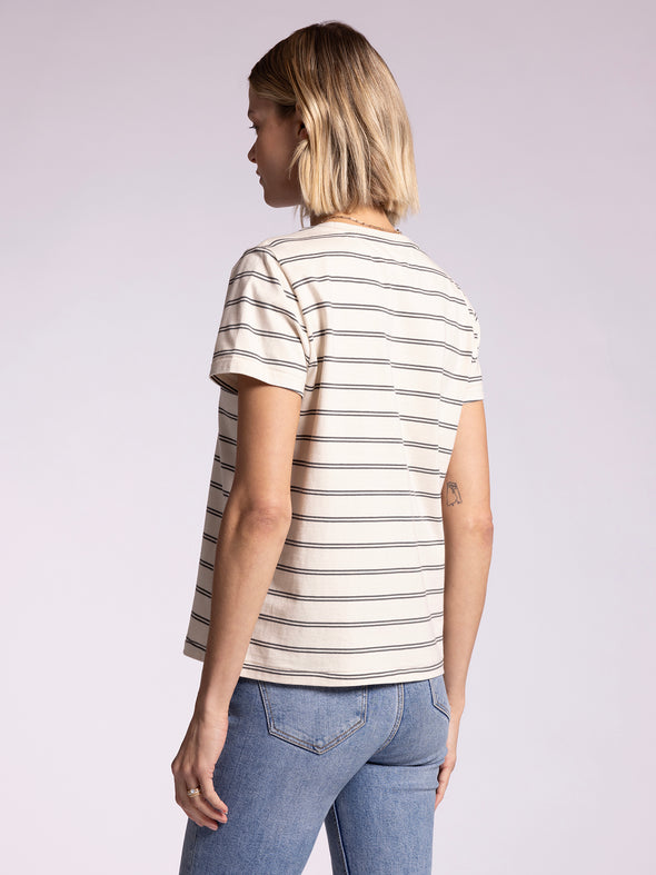 asher ivory grey stripe crewneck cotton tee relaxed fit thread & supply