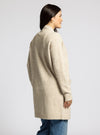 avani cardigan thread & supply heather beige longline basic cardigan midweight ribbed details pockets