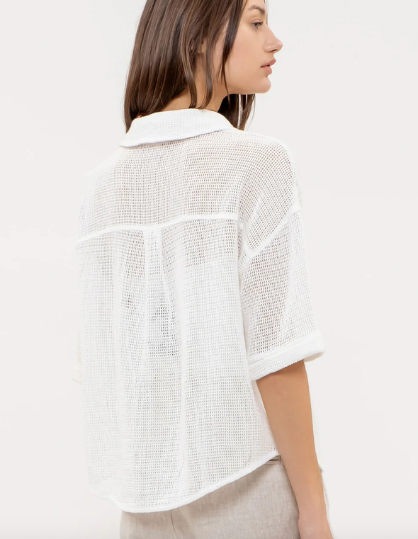 The Willow Short Sleeve Sheer Button Up