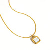 berenice 18k gold plated non-tarnish waterproof square shell necklace