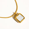 berenice 18k gold plated non-tarnish waterproof square shell necklace