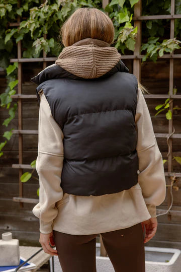 The Marley Reversible Zip Up Cropped Puffer Vest