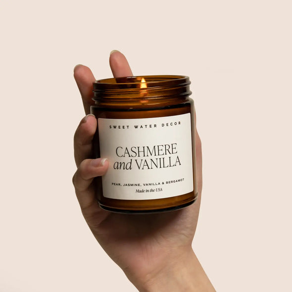 The Cashmere + Vanilla 9 oz. Soy Jar Candle