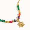 The Olimpia 18K Gold Beaded Sun Necklace