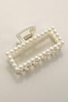 chantelle pearl hair claw clip rectangle ivory cream