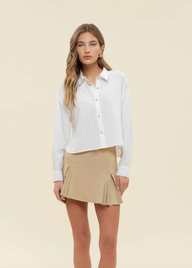 The Audrey Cropped Button Down Top