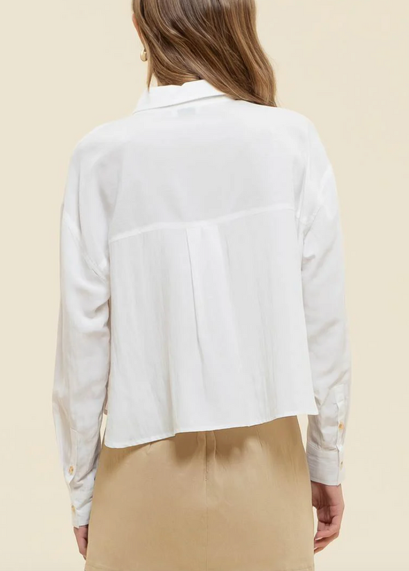 The Audrey Cropped Button Down Top