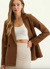 double breasted classic blazer jacket brown