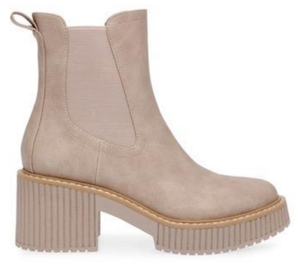 dv dolce vita darcel boot stone lug sole chunky heel faux suede tan