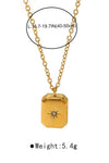 The Elena 18k Gold Plated Cubic Zirconia Square Pendant Necklace