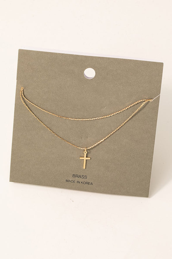 The Eliza Layered Cross Necklace