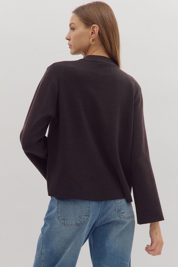 The Natalia Bell Sleeve Mock Neck Sweater