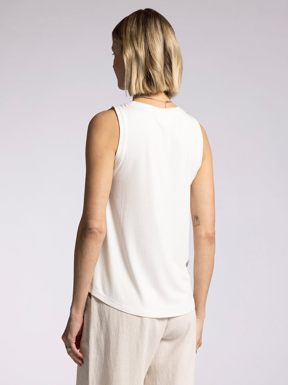 euclid tank thread supply white crew neck relaxed fit wide strap tank top ribbed fabric
