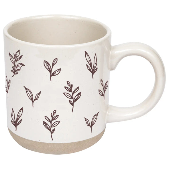 The Clea Brown Leaves Stoneware Mug