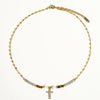 The Lumiere 18K Gold Plated Beaded Cross Necklace