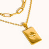 18k gold plated layered astro chain double layered necklace