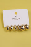 gold bubbly mini huggie hoop everyday earrings set of 3