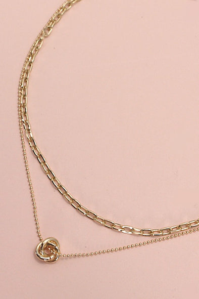 gold layered chain and flower dainty everyday necklace