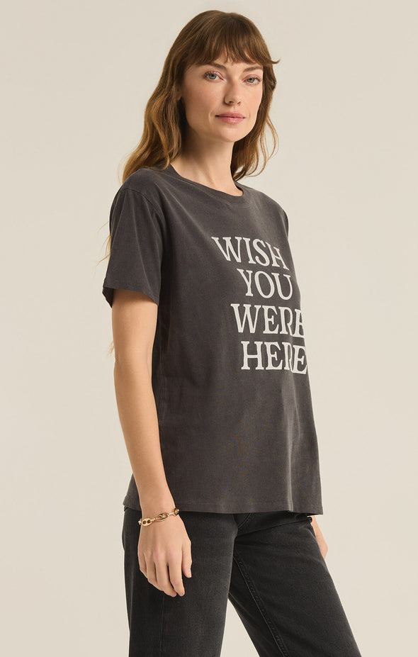 zsupply i was here boyfriend tee black sand crew neck relaxed fit short sleeve graphic t-shirt