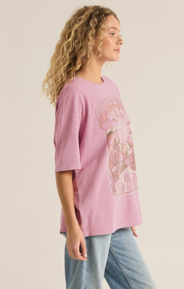 z supply graphics desert vibes social tee sunset mauve graphic tee t-shirt oversized fit