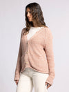 hope sweater thread & supply relaxed fit button front v-neck long sleeve fall winter womens cardigan marled macchiato