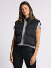 issey vest thread & supply cropped puffer vest womens fall winter basic black