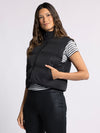 issey vest thread & supply cropped puffer vest womens fall winter basic black