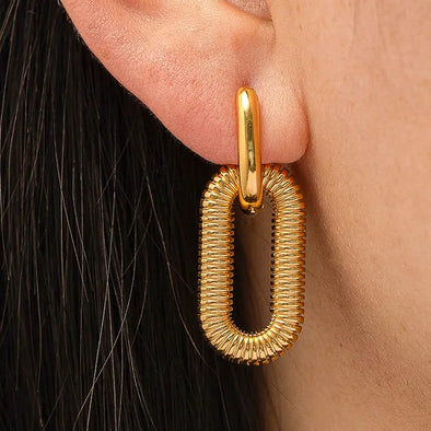 The Kate 18K Gold Double Chain Hoop Earring