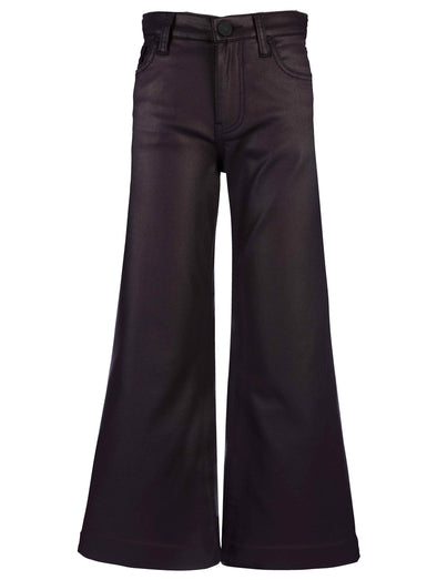 kut from the kloth meg high rise fab ab wide leg coated jeans chocolate brown denim