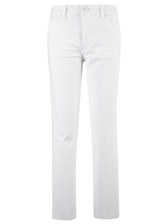 The Reese High Rise FabAb Ankle Jean - Optic White