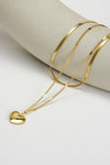 layered heart chain necklace gold waterproof tarnish free stainless steel