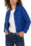 liverpool utility crop jacket blue topaz